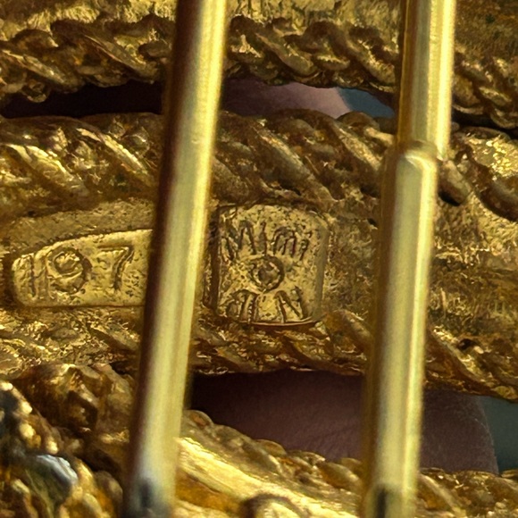 *Vintage 1970s Mimi di N Signed Gold Rope Couture Belt & Buckle - Picture 6 of 7